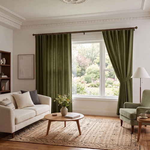 100 % Blackout Linen Curtain Panels for Bedroom, Living room, Custom Size Full Blackout Curtains for Track, Rod pocket, Hook/Ring
