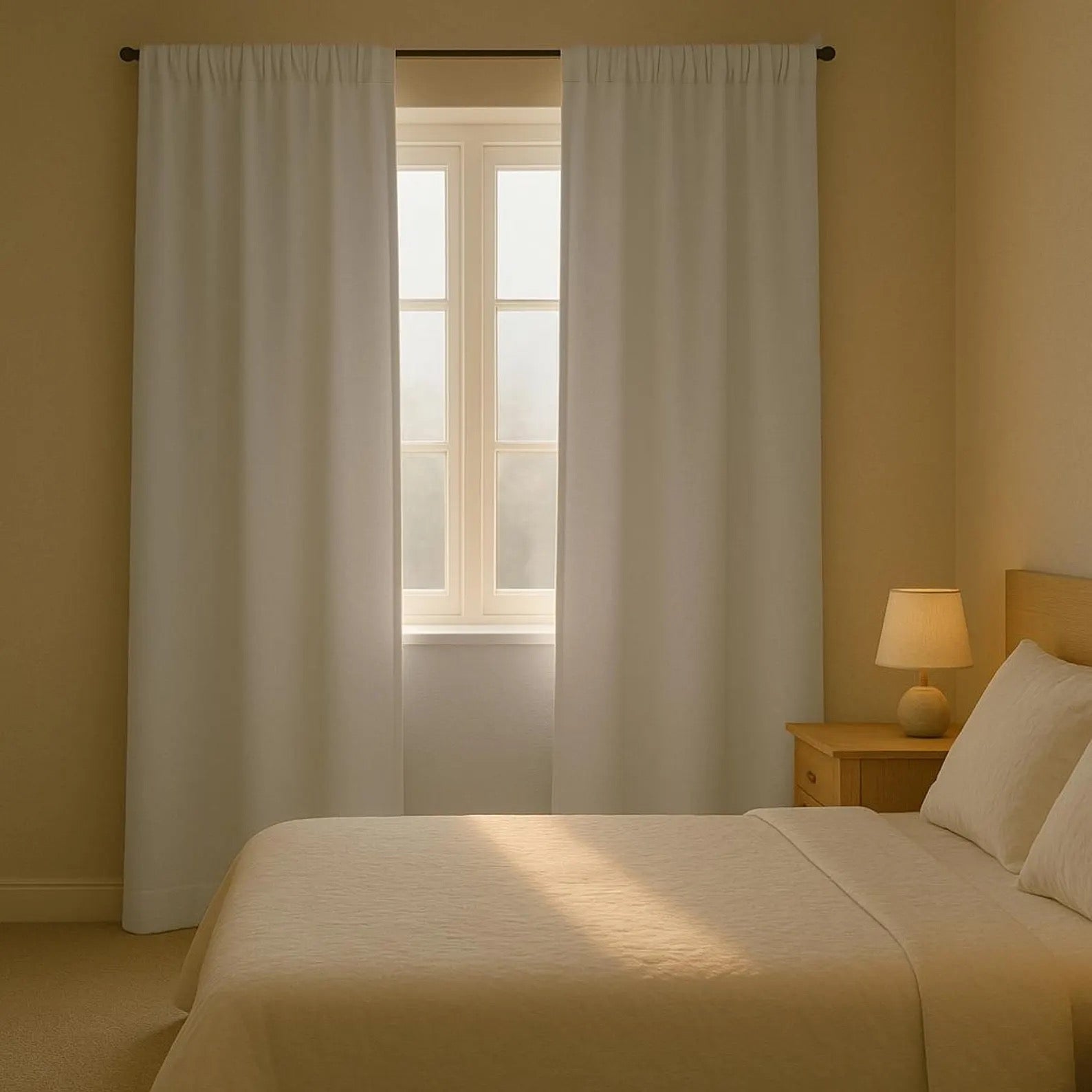 100 % Blackout Linen Curtain Panels for Bedroom, Living room, Custom Size Full Blackout Curtains for Track, Rod pocket, Hook/Ring