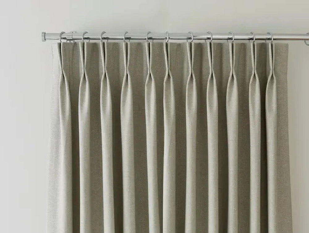Extra Wide Double Pinch Pleated Faux Linen Curtains, 28 Colors, Custom Size Drapery panels for living room, for bedroom, for rod and track