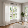 Linen Sheer Curtain Custom Size Panels for living room, Rod Pocket Linen Curtain, Light & Airy Privacy Sheer Panels for Bedroom