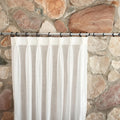 Extra Wide Triple Pinch Pleated Linen Sheer Curtains, Sheer Pleated Cafe Curtains, Custom Size Curtain Panels for living room, for bedroom